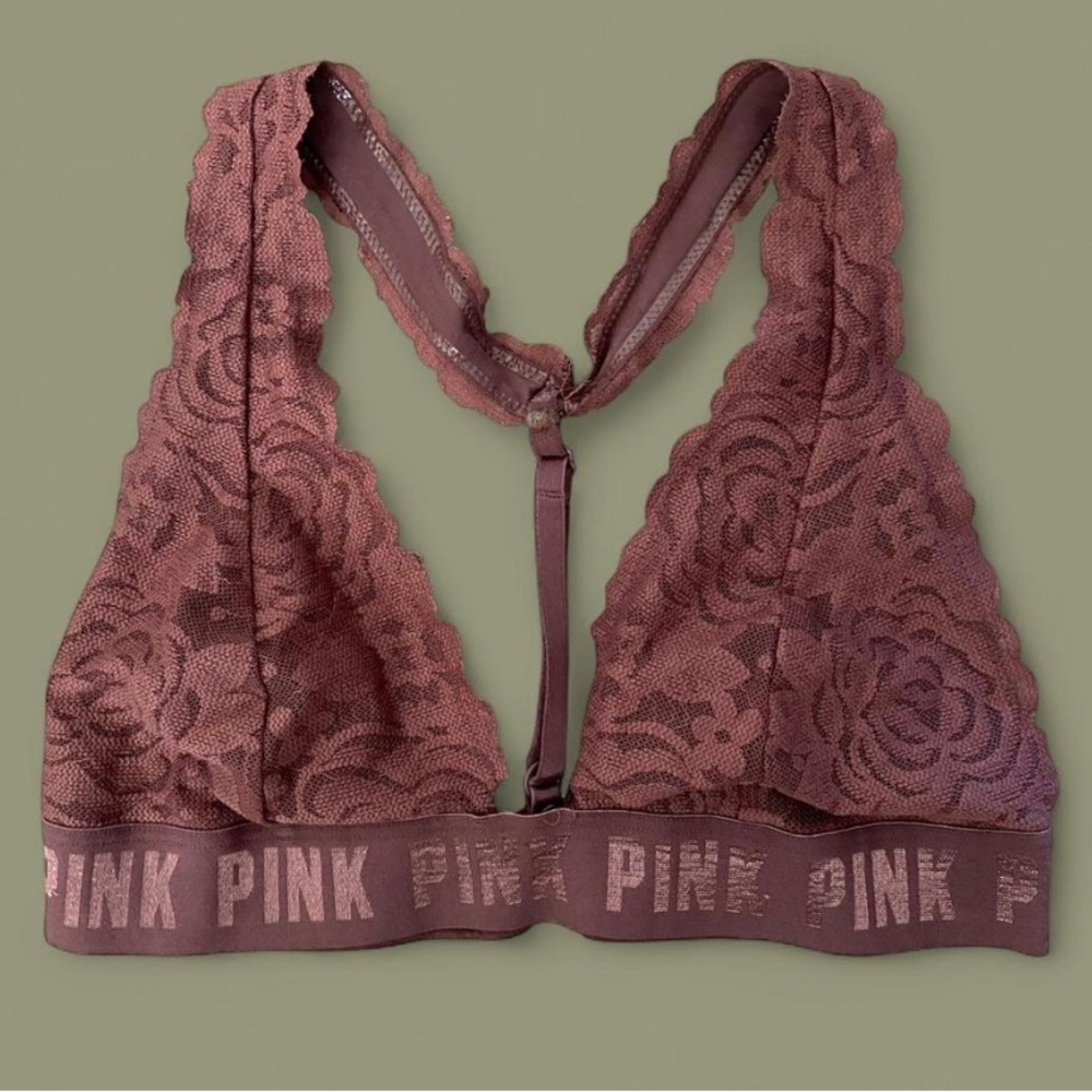 PINK Victoria's Secret Pink Lace Triangle Bra